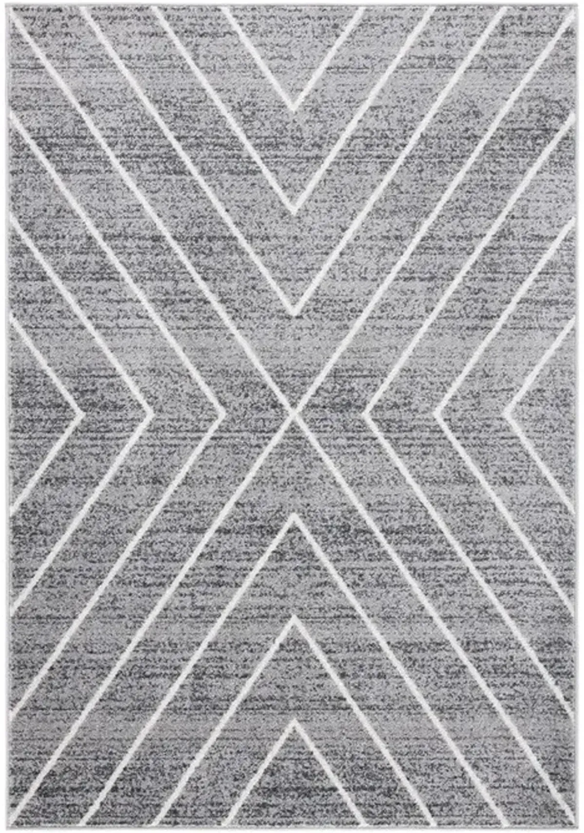 ADIRONDACK Contemporary Dark Grey / Ivory 5'-1" X 7'-6" Powerloomed Rug