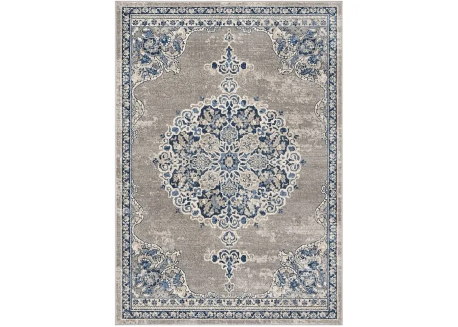 Brentwood 867 Light Grey / Blue 3' X 5' Small Rectangle Powerloomed Rug