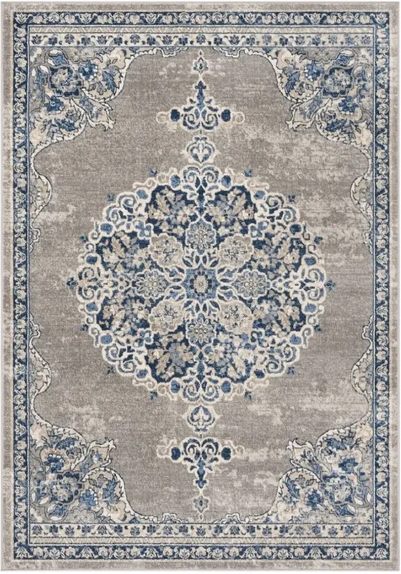 Brentwood 867 Light Grey / Blue 3' X 5' Small Rectangle Powerloomed Rug