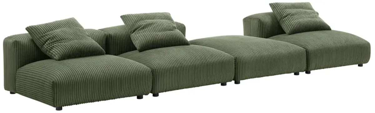 Solace 4-Piece Modular Corduroy Upholstered Sectional Sofa by Modway