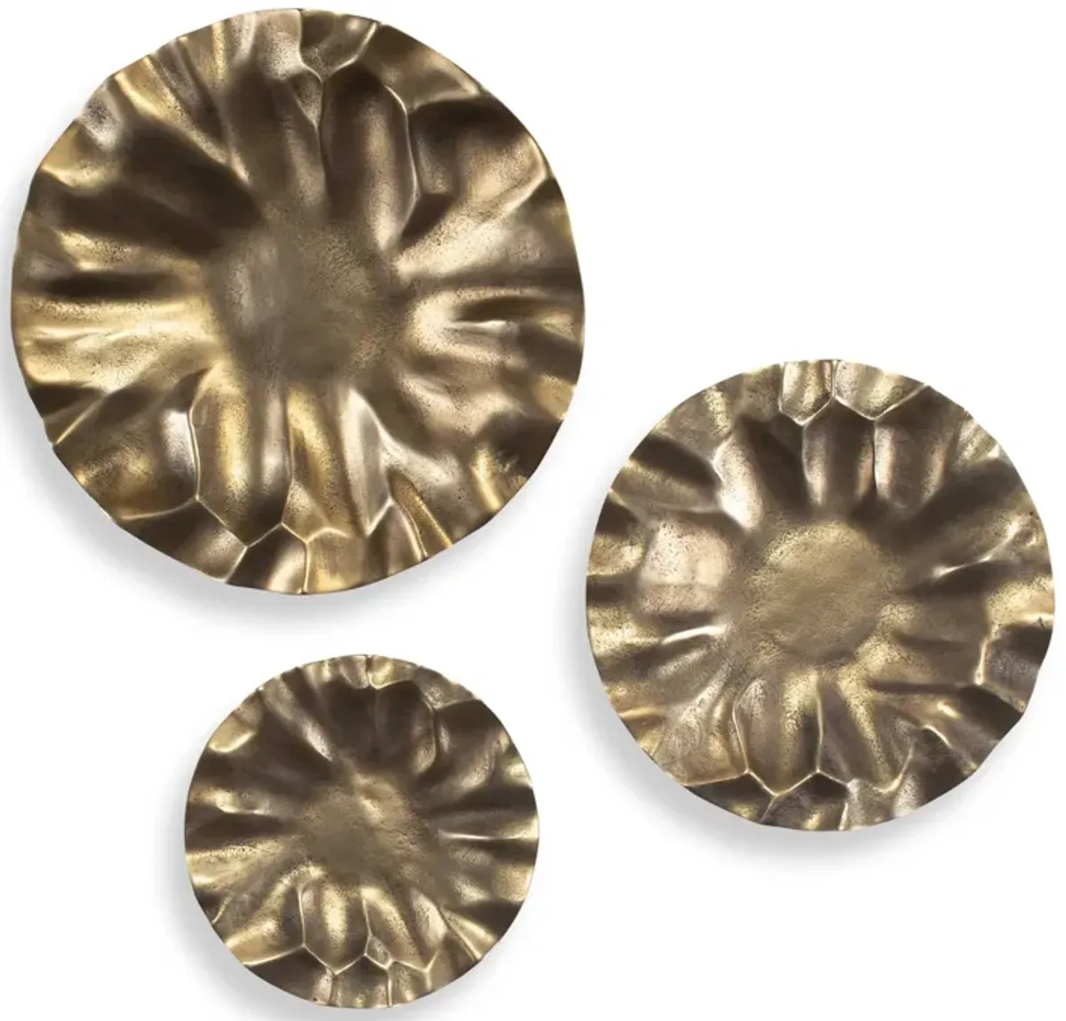 Peonia Outdoor Gold Wall Art Set/3