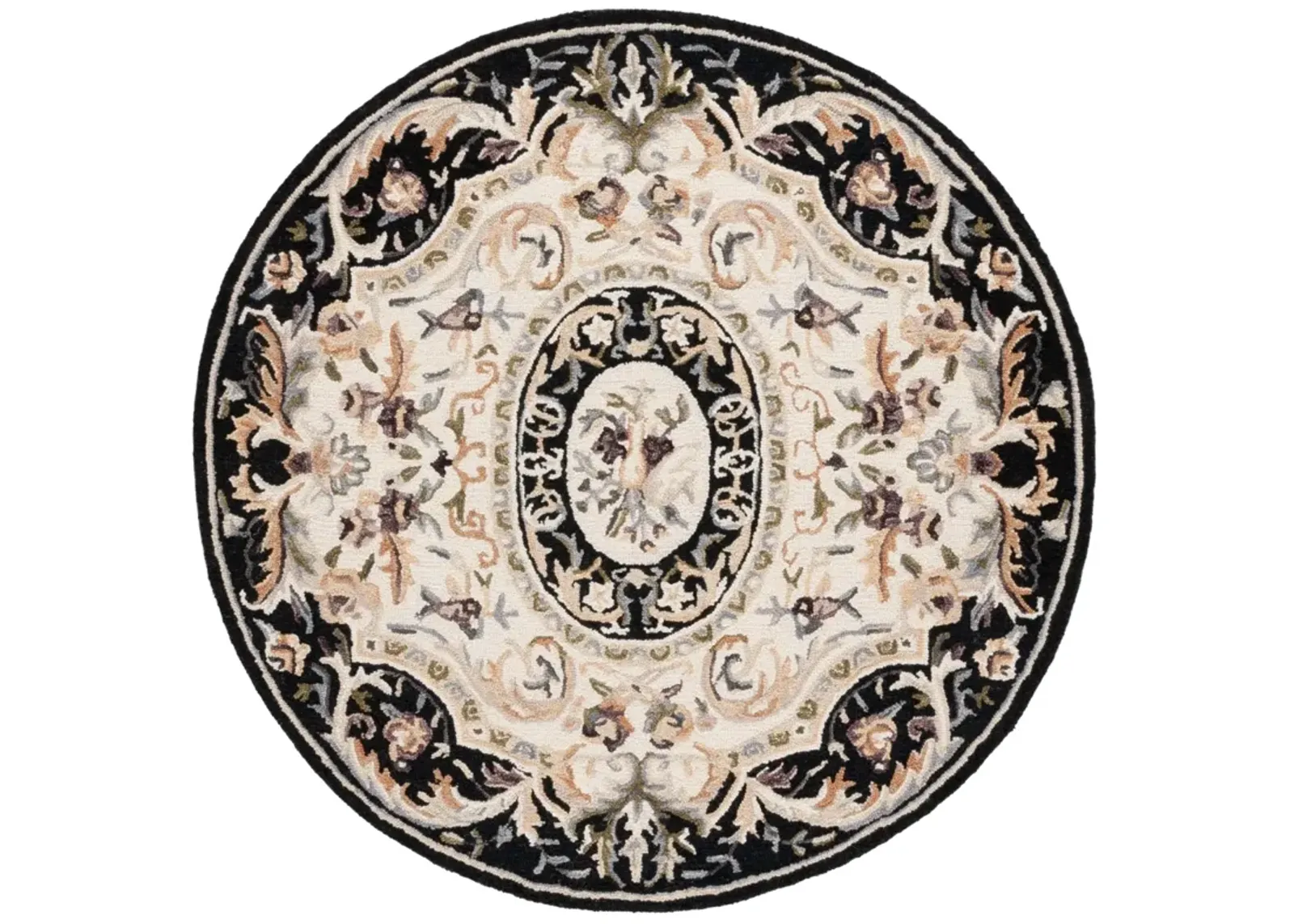 SAVONNERIE 301 IVORY  6' x 6' Round Round Rug