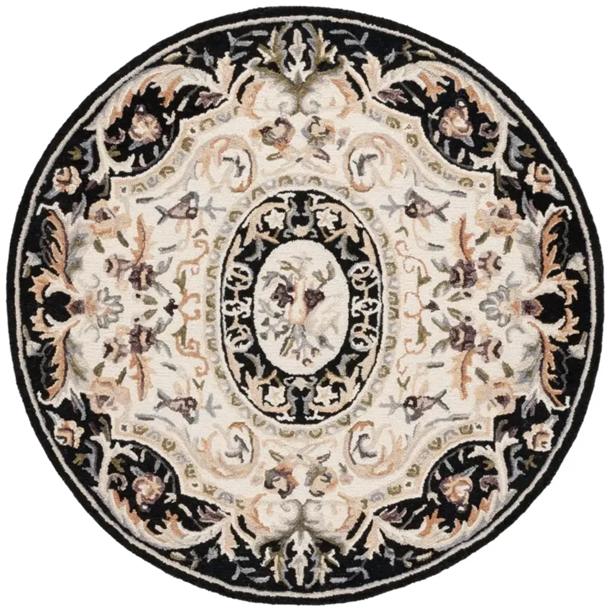 SAVONNERIE 301 IVORY  6' x 6' Round Round Rug