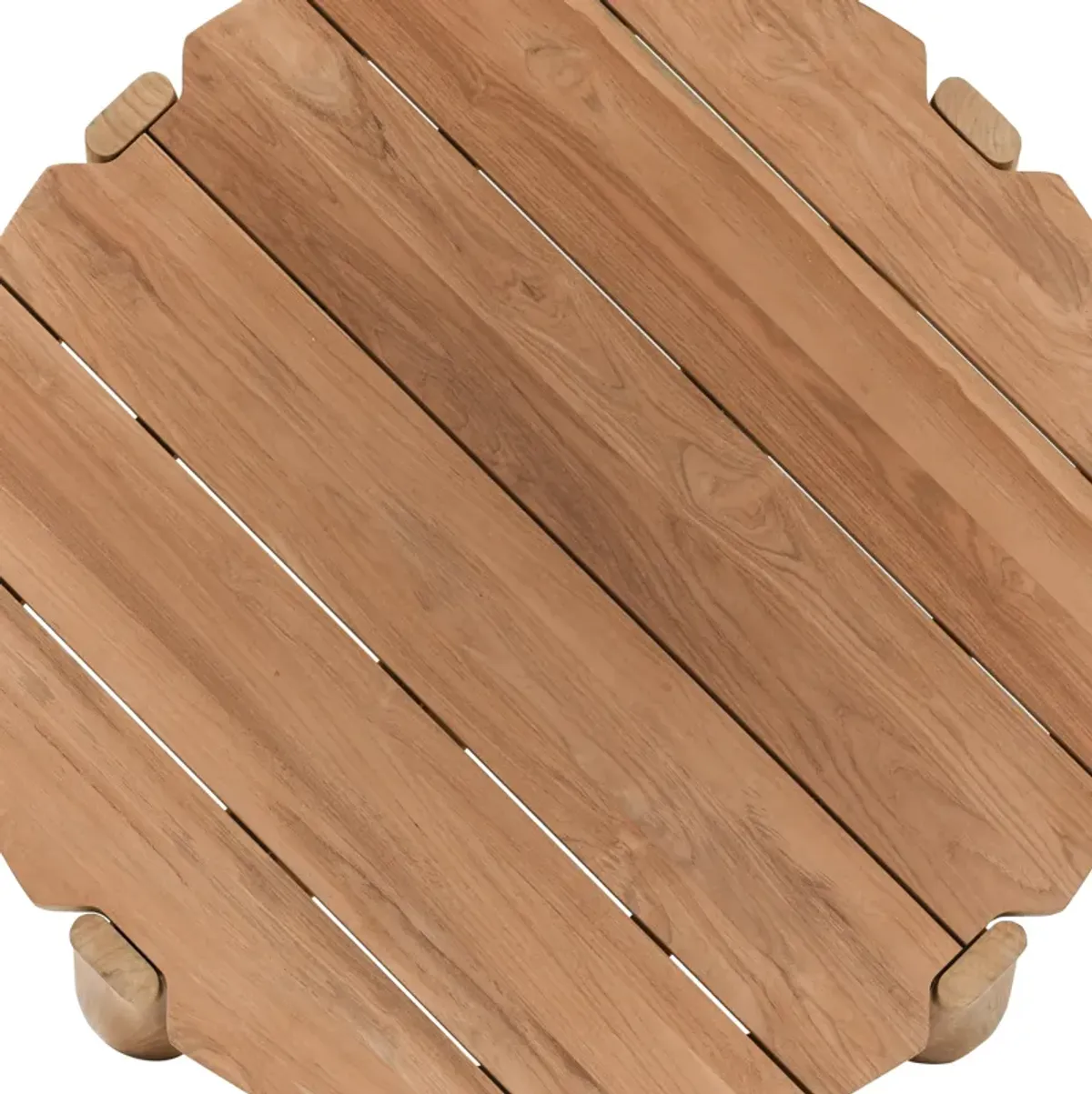 Aston 48" Round Teak Wood Outdoor Coffee Table in Natural Tone