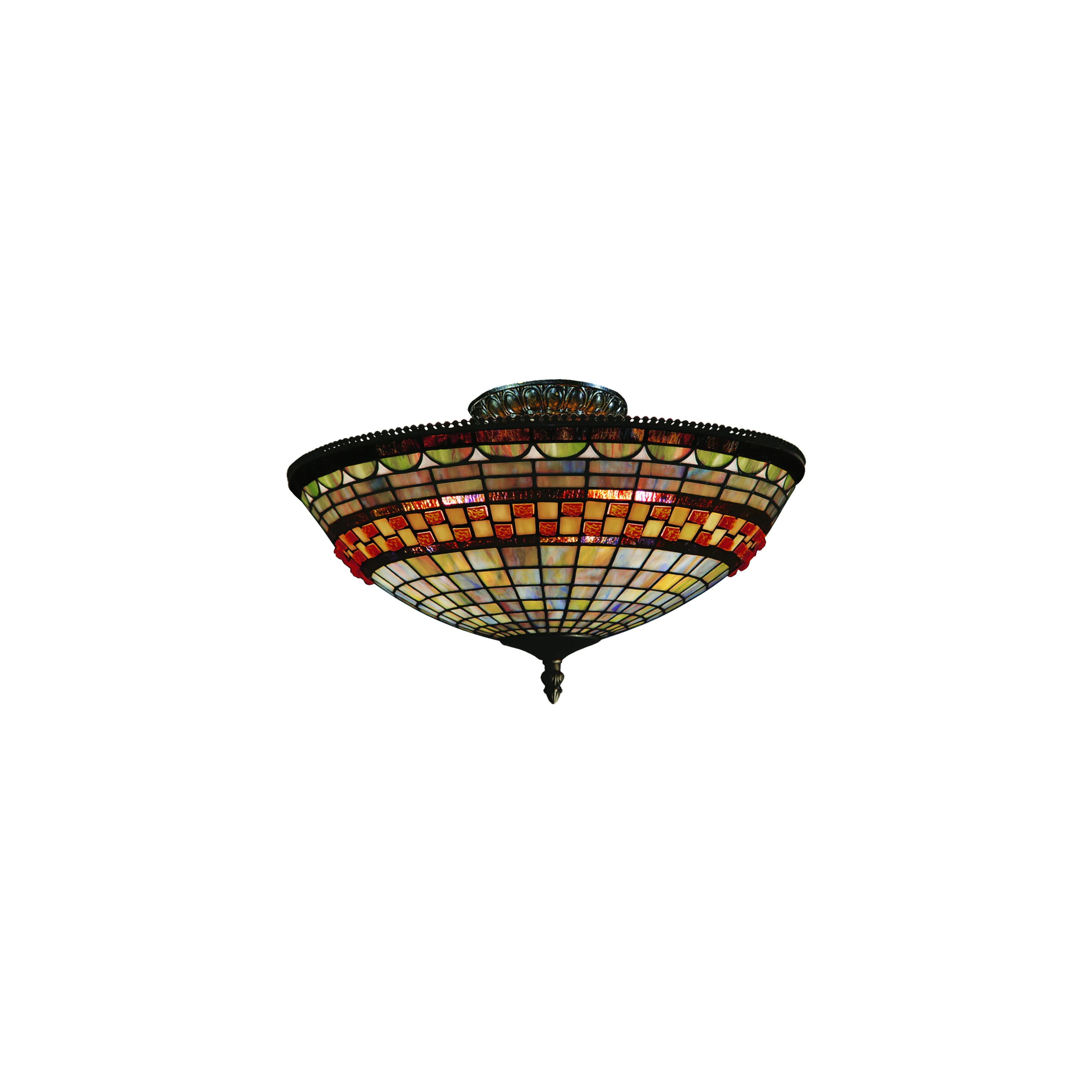 Jewelstone 16" Wide 3-Light Semi Flush Mount - Classic Bronze