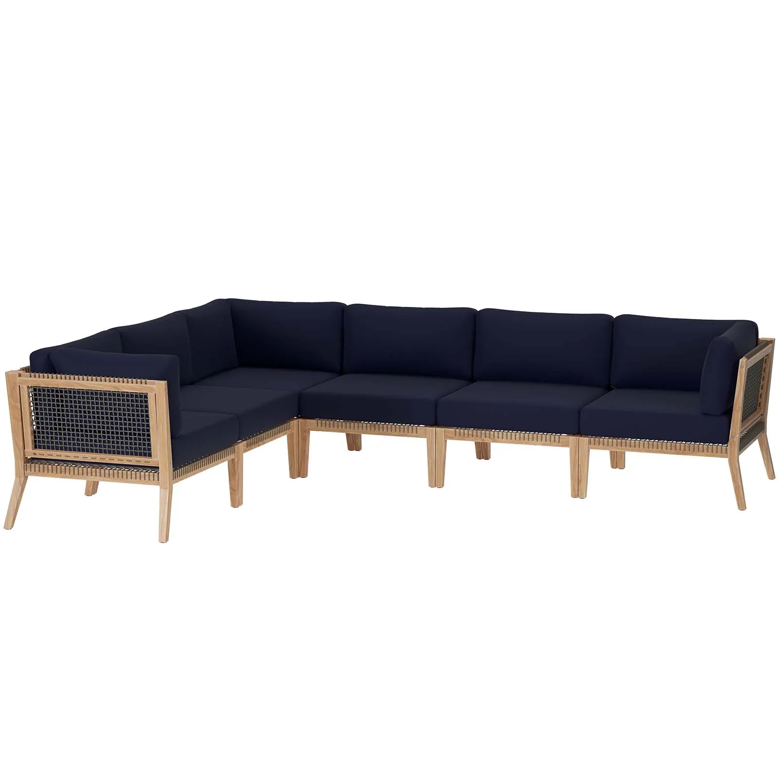 Clearwater Teak 6-Piece Outdoor Sectional