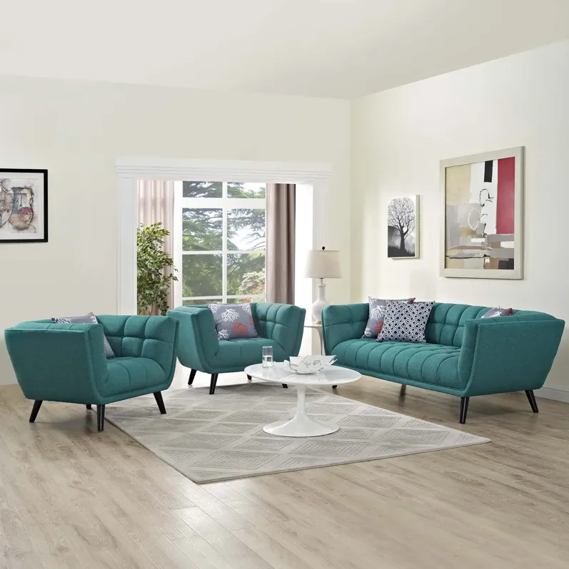 Bestow 3 Piece Upholstered Fabric Sofa and Armchair Set