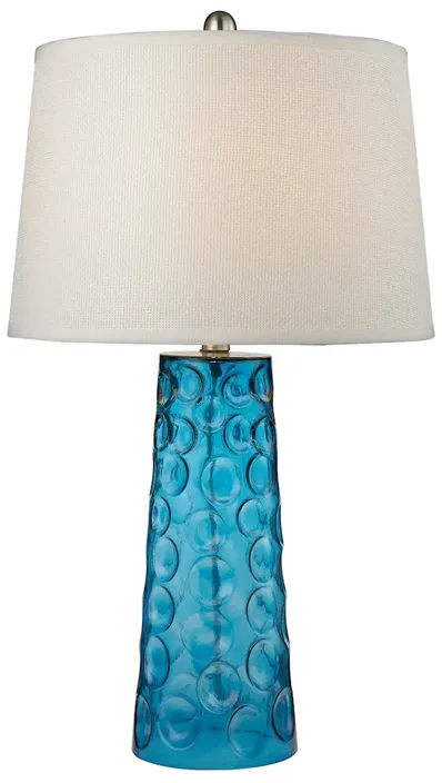 Hammered Glass 27" High 1-Light Table Lamp - Blue