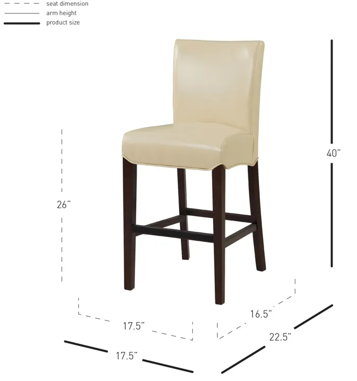 milton bonded leather counter stool, cream