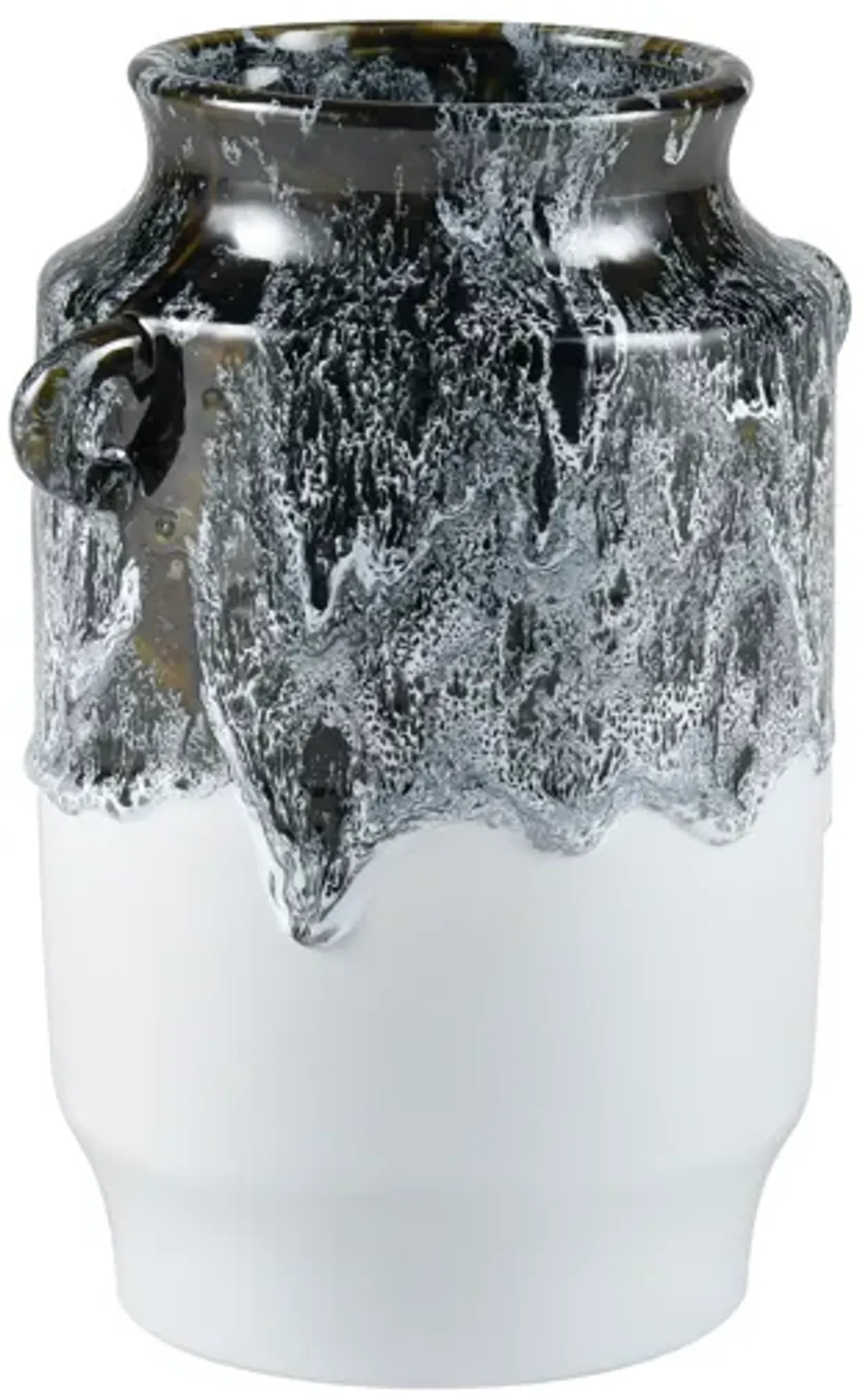 Gallemore Vase  -  Black and White Glazed - Set of 2