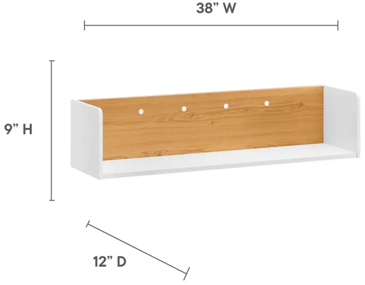 Kinetic 38" Wall-Mount Office Desk With Cabinet and Shelf