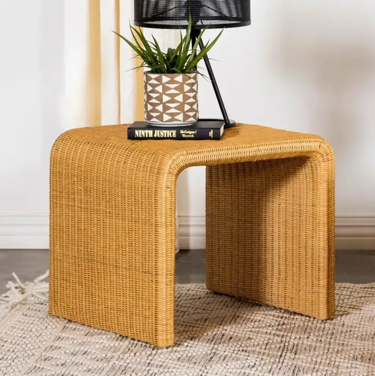 Juanita Square Rattan End Table Natural