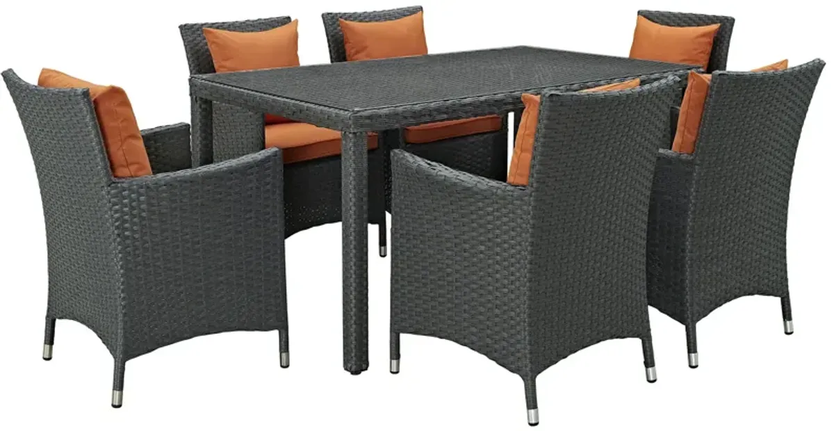 Sojourn 7 Piece Outdoor Patio Sunbrella® Dining Set