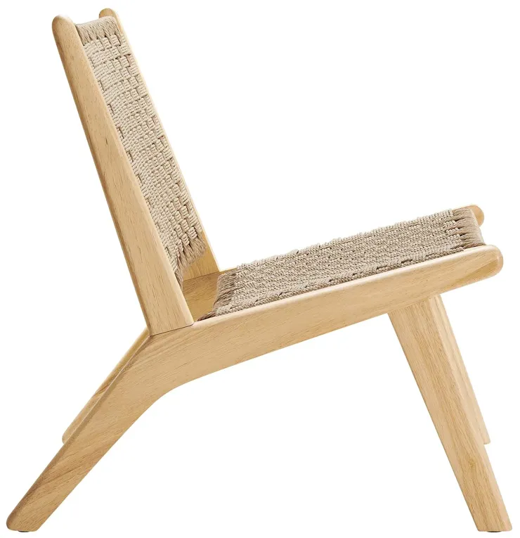 Saoirse Woven Rope Wood Accent Lounge Chair