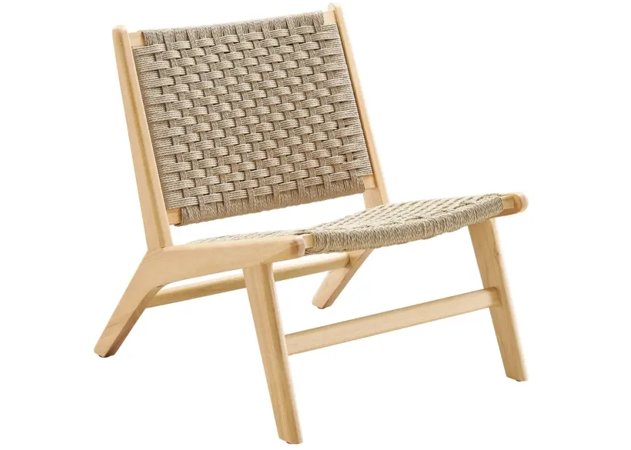 Saoirse Woven Rope Wood Accent Lounge Chair