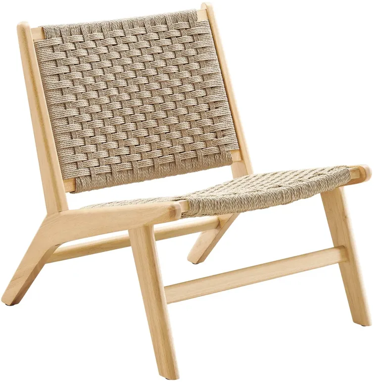 Saoirse Woven Rope Wood Accent Lounge Chair