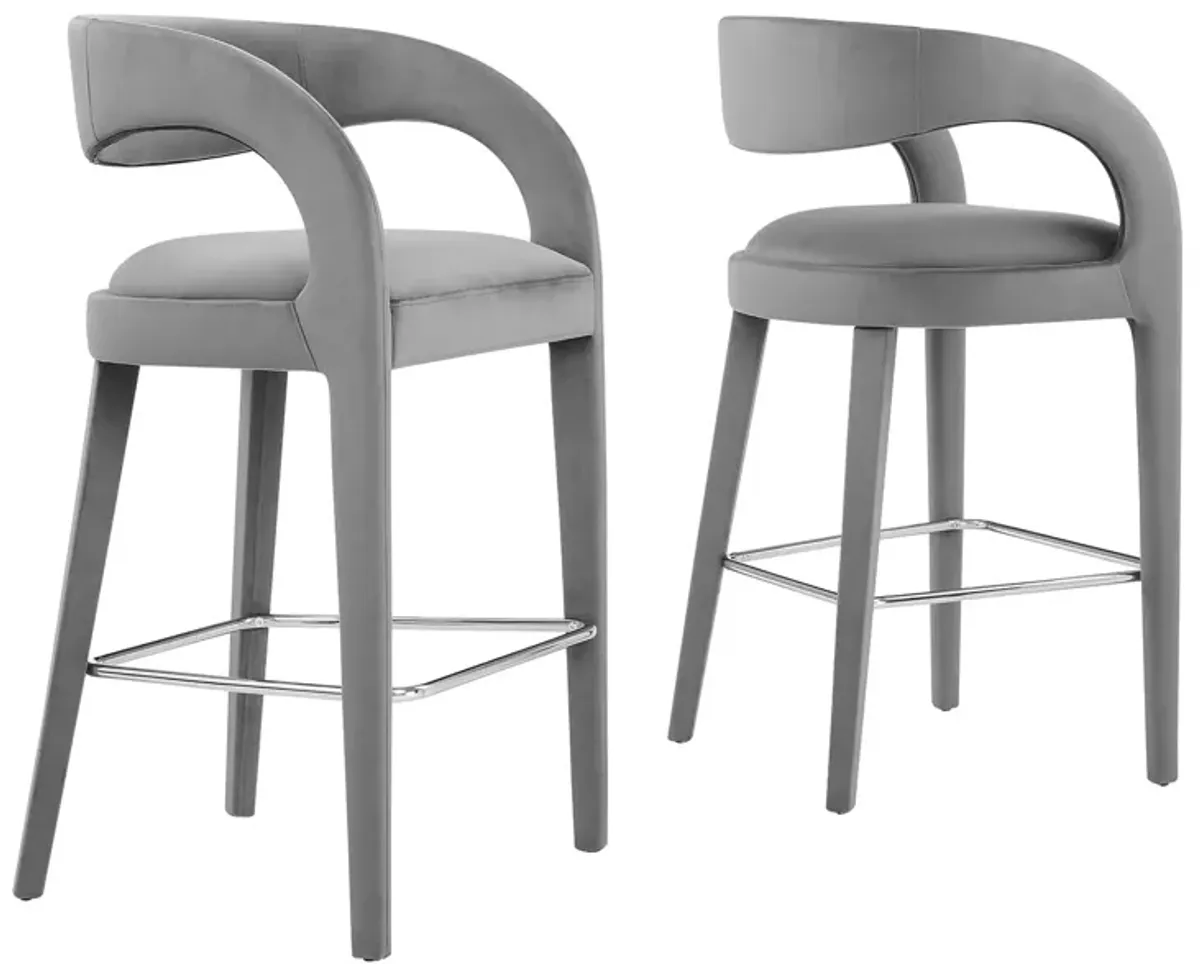 Pinnacle Performance Velvet Bar Stool Set of Two