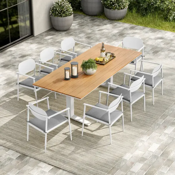Aeris 9-Piece Outdoor Patio Aluminum Dining Set by Modway