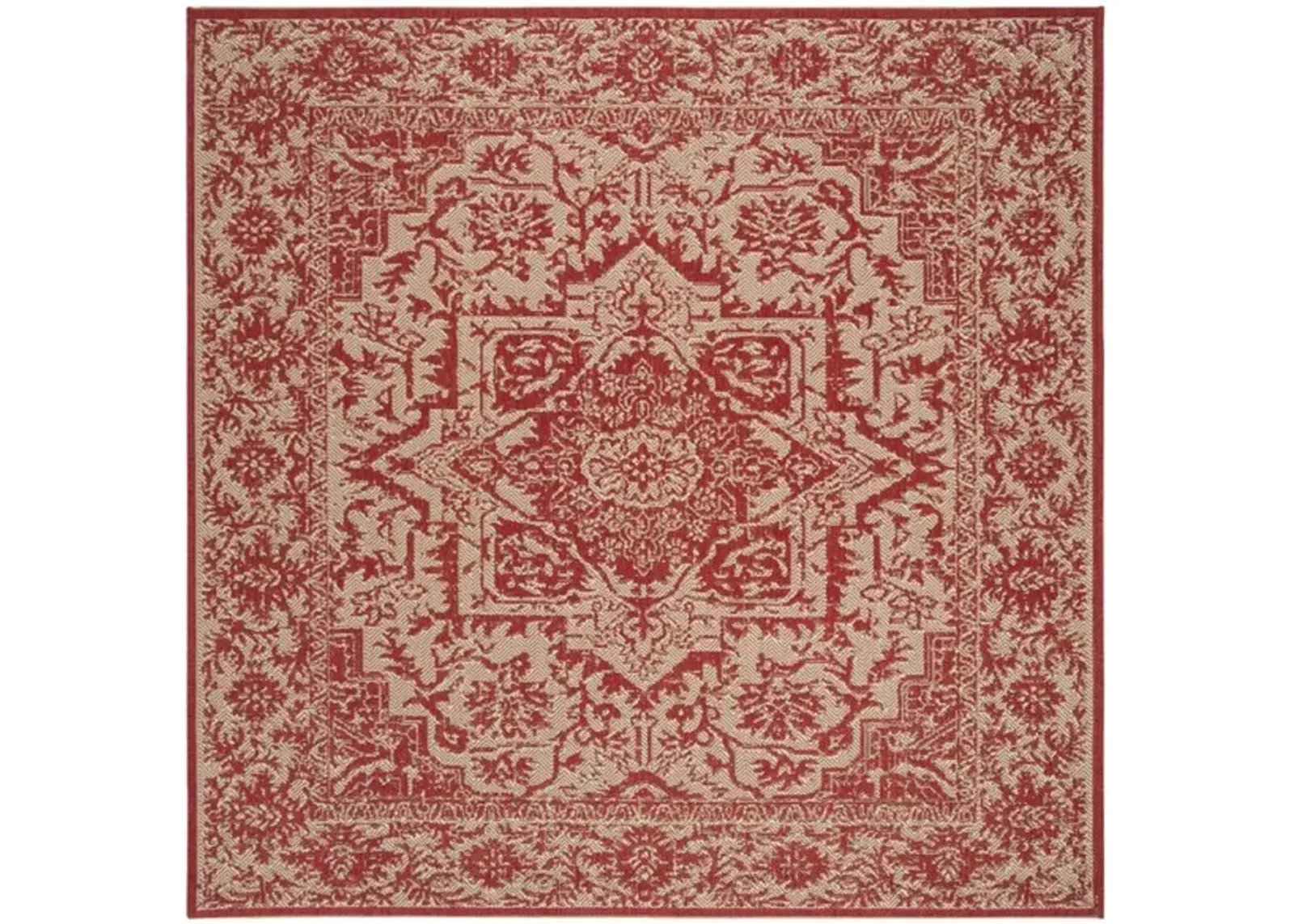 LINDEN 139 Collection LND139Q-6SQ Red / Creme 6'-7" X 6'-7" Square