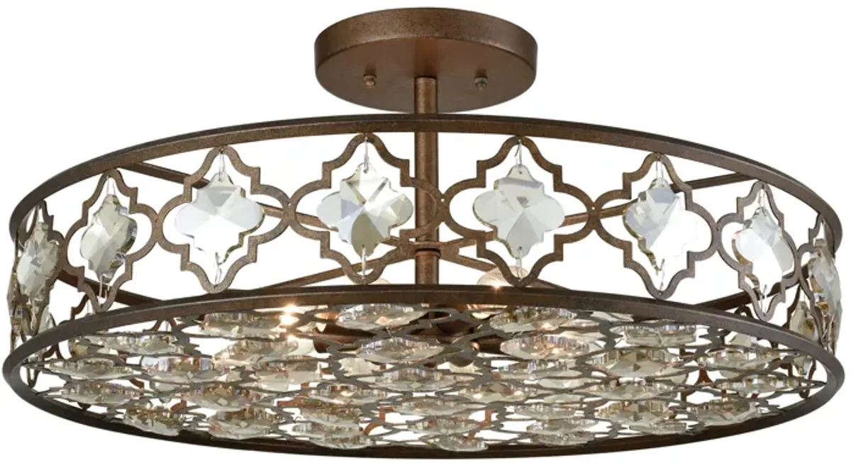 Armand 25" Wide 8-Light Semi Flush Mount - Weathered Bronze