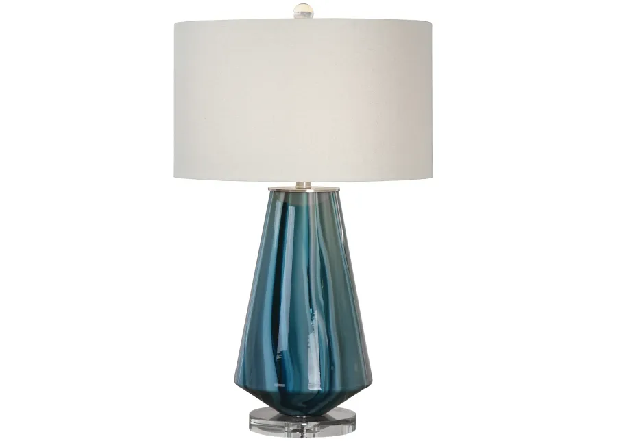 Pescara Teal-Gray Glass Lamp