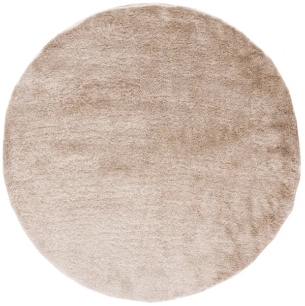 PARIS SHAG 512 Beige  7' X 7' Round Round Rug