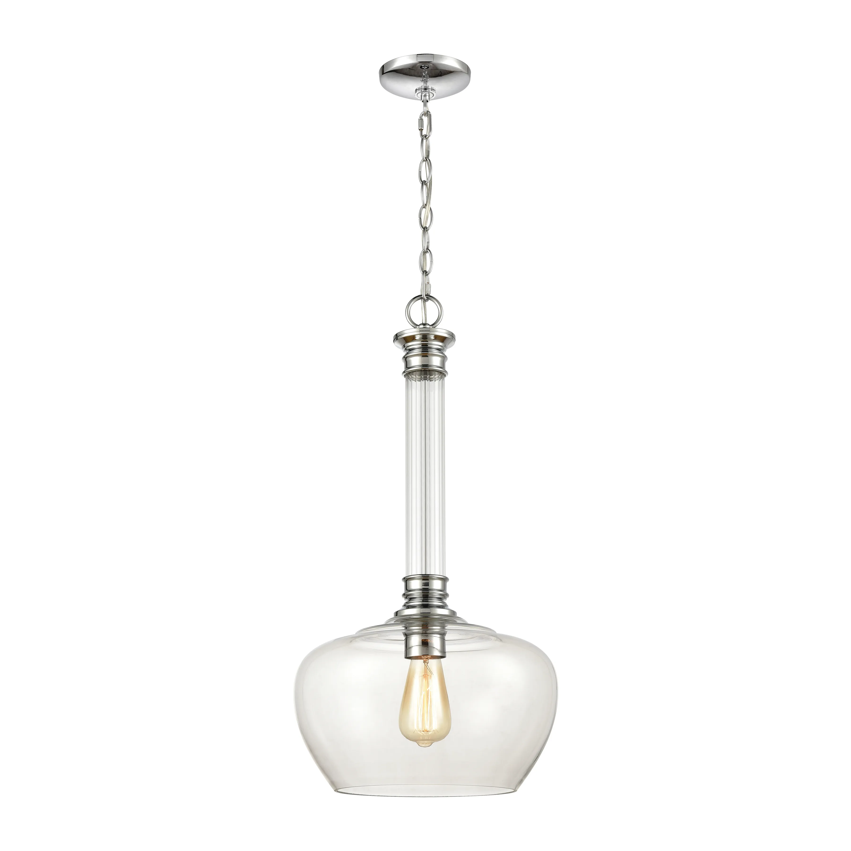 Glasgow 13" Wide 1-Light Pendant - Polished Chrome