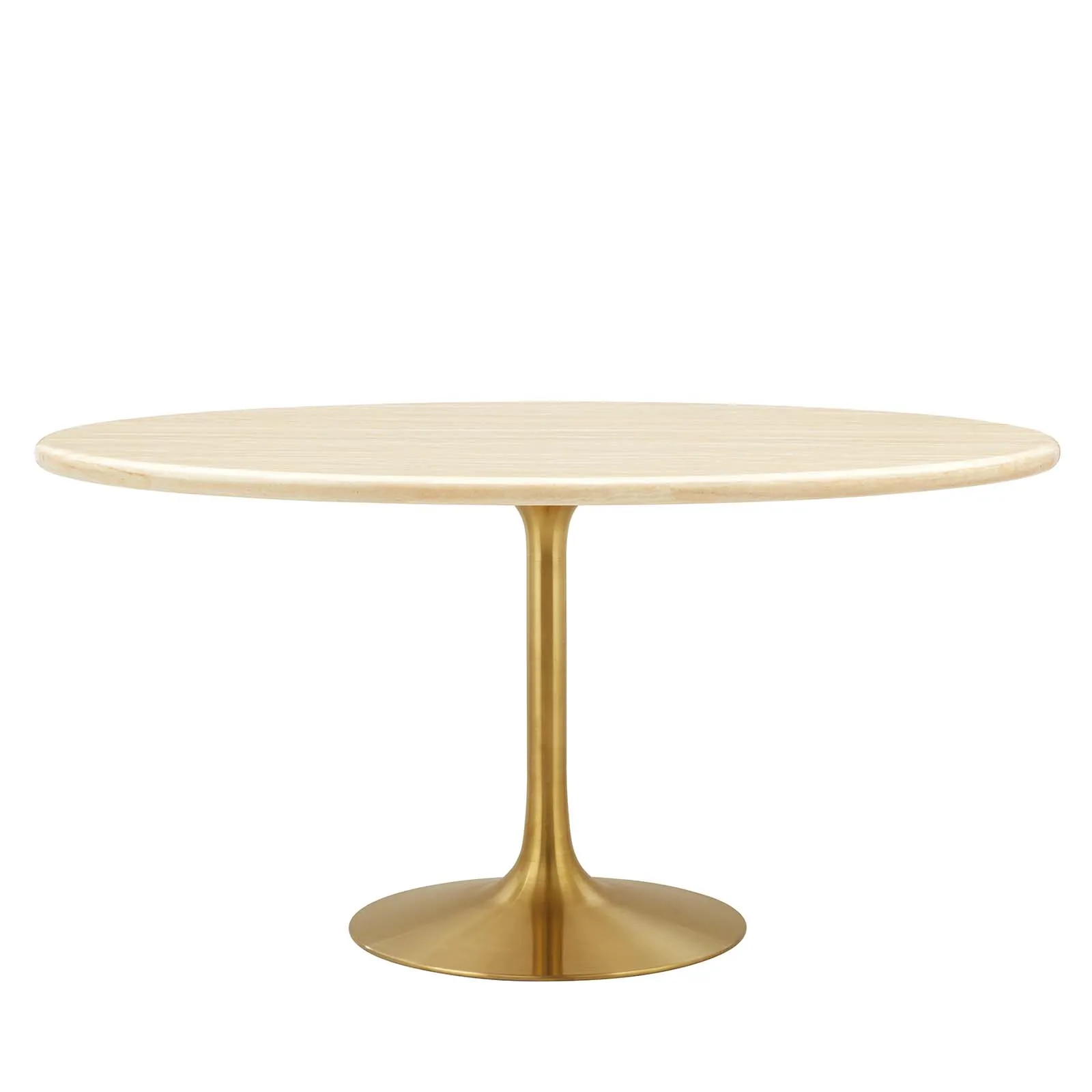 Lippa 60" Oval Artificial Travertine  Dining Table