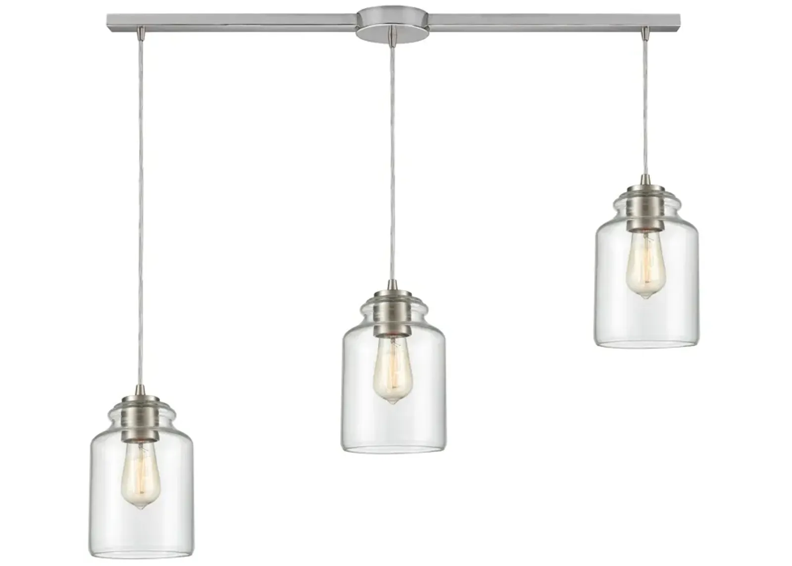 Josie 36" Wide 3-Light Multi Pendant - Satin Nickel