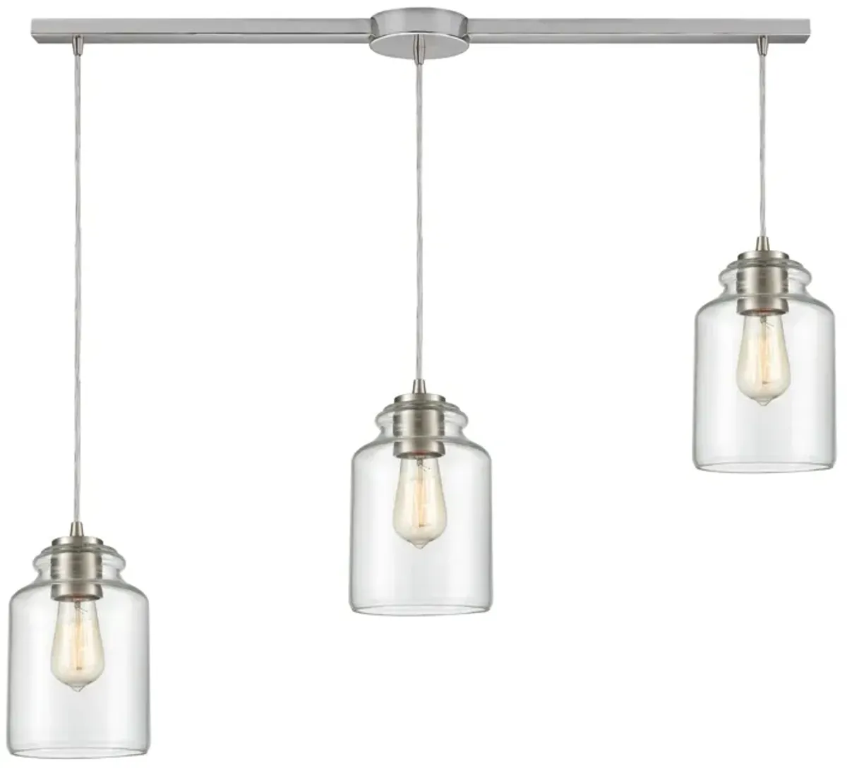 Josie 36" Wide 3-Light Multi Pendant - Satin Nickel