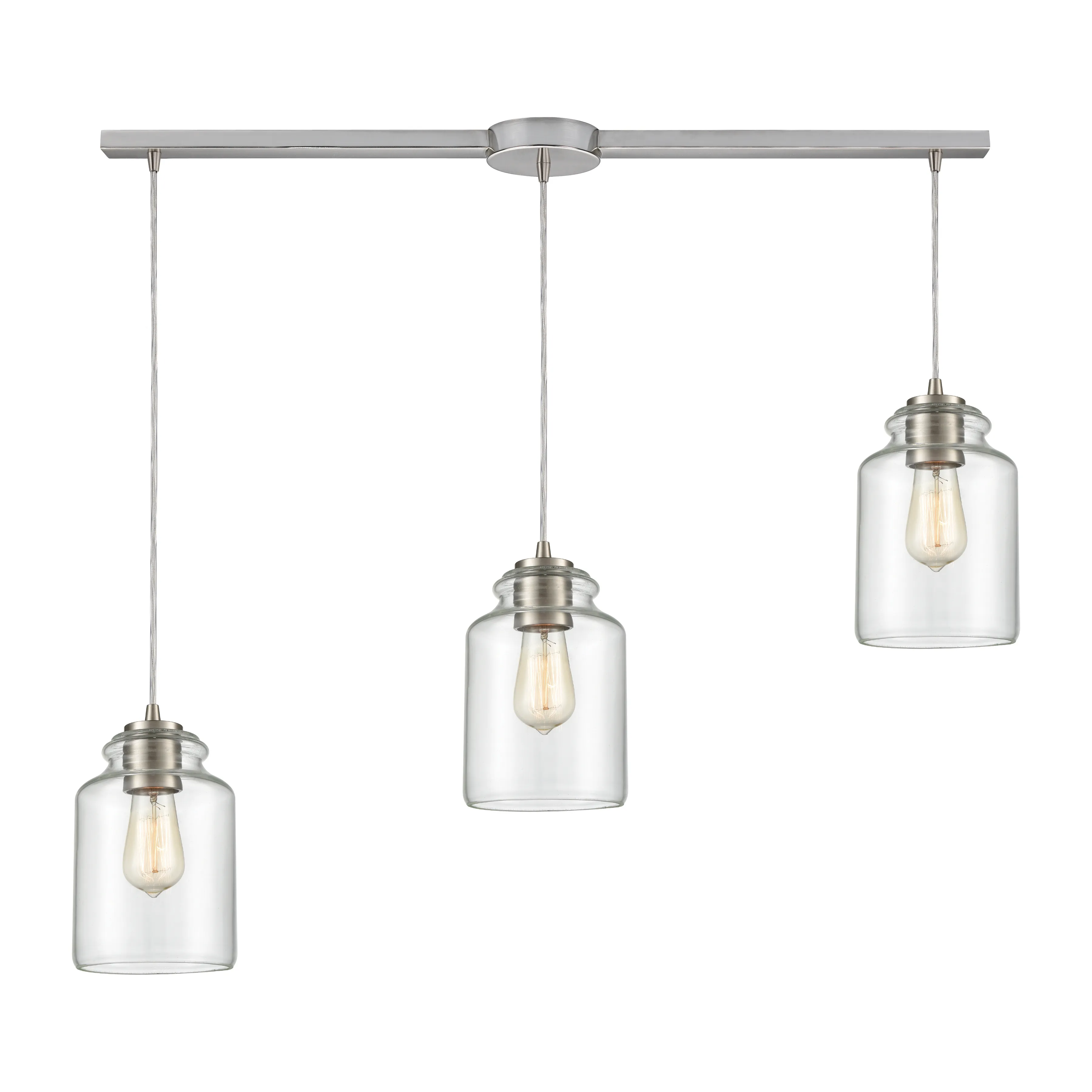 Josie 36" Wide 3-Light Multi Pendant - Satin Nickel