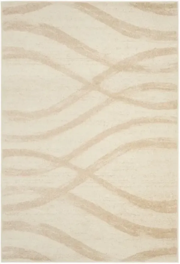 Adirondack Contemporary Cream / Champagne 2'-6" X 12' Powerloomed Rug