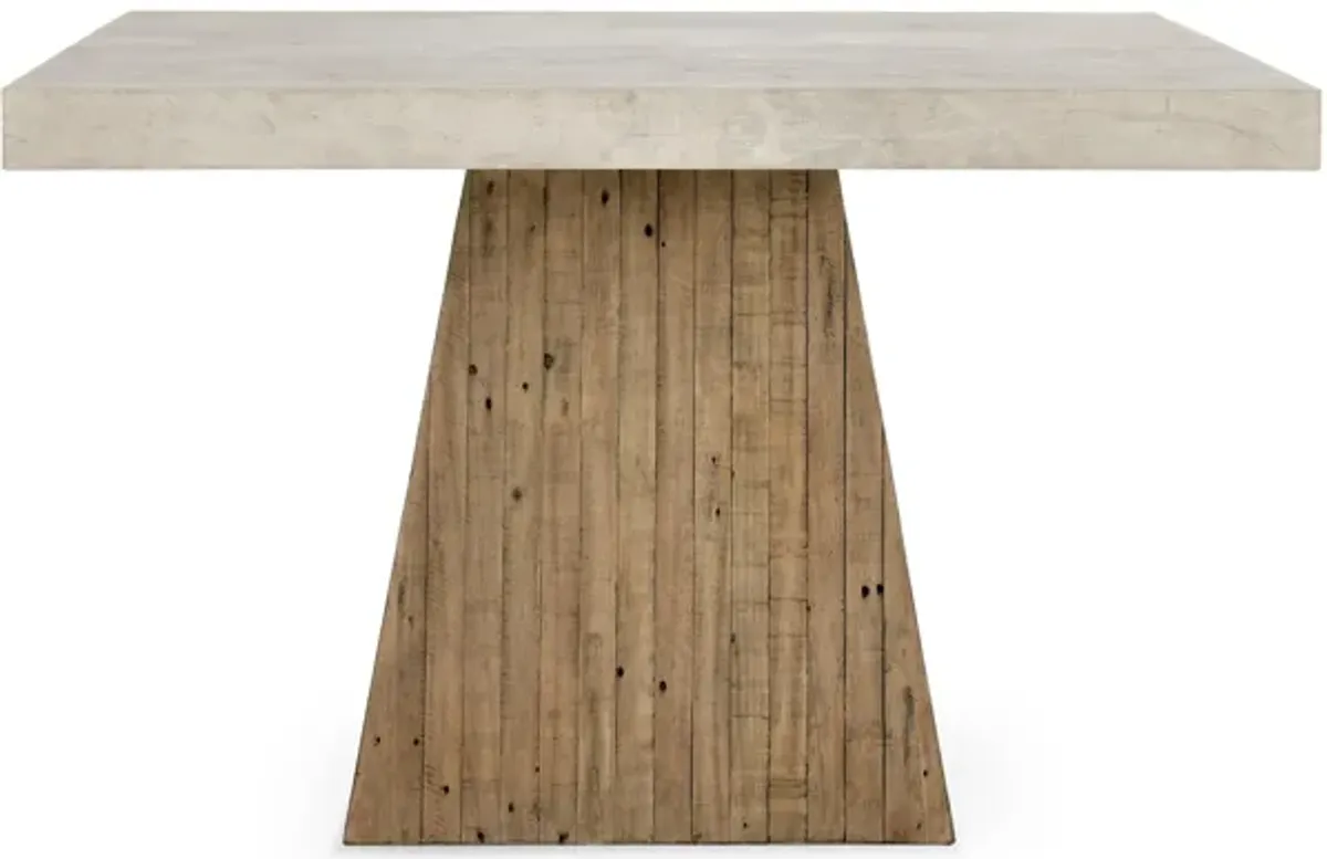 Ridley 47" Square Reclaimed Pine Wood Transitional Dining Table in Natural Tone