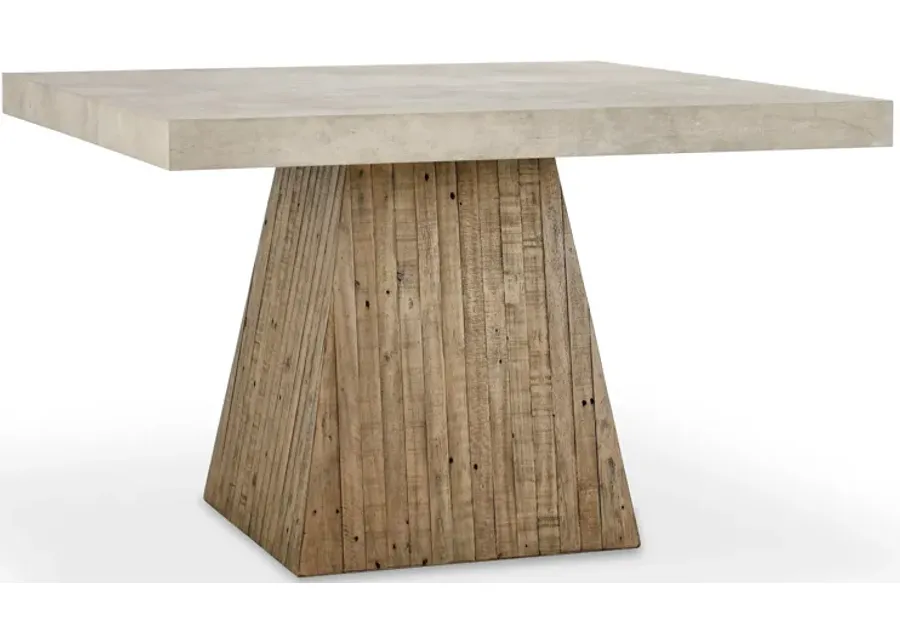 Ridley 47" Square Reclaimed Pine Wood Transitional Dining Table in Natural Tone