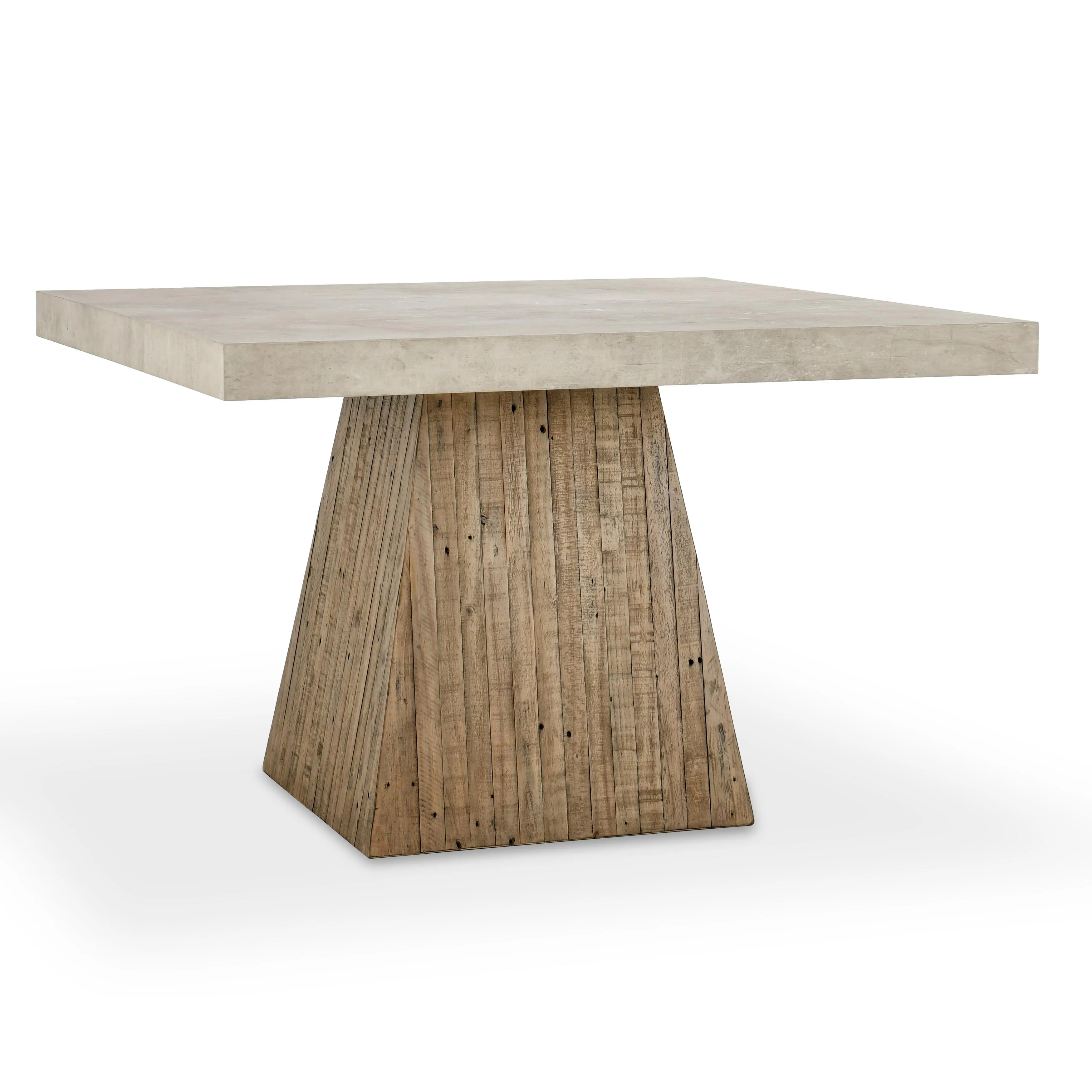 Ridley 47" Square Reclaimed Pine Wood Transitional Dining Table in Natural Tone