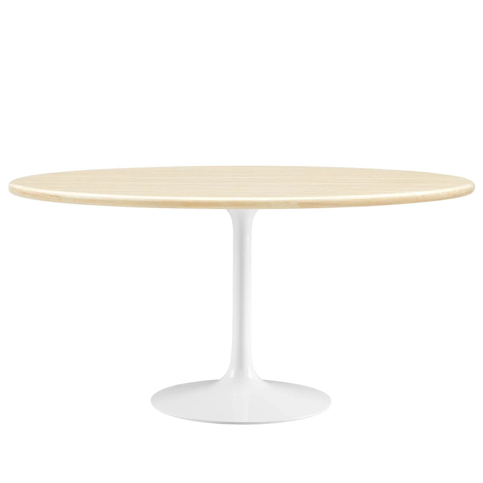 Lippa 60" Oval Artificial Travertine  Dining Table