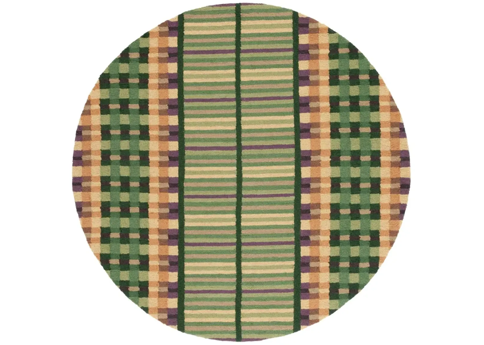 METRO 852 GREEN  6' x 6' Round Round Rug