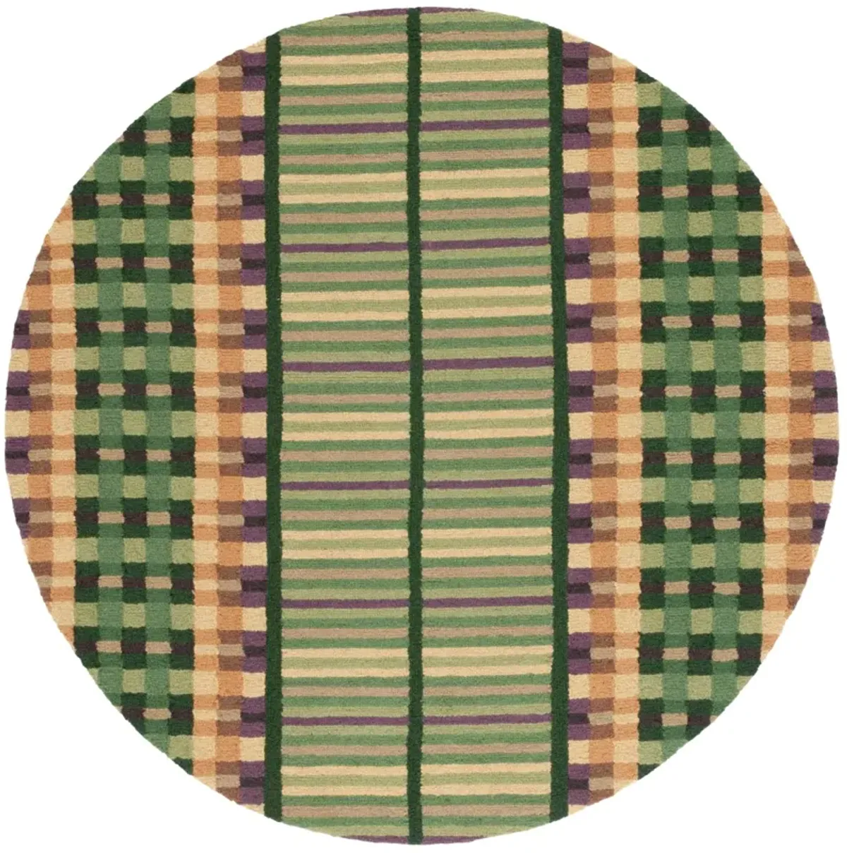 METRO 852 GREEN  6' x 6' Round Round Rug