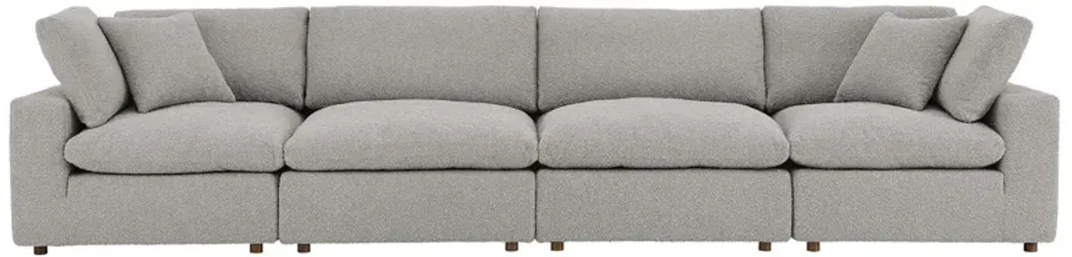 Commix Down Filled Overstuffed Boucle Fabric 4-Seater Sofa