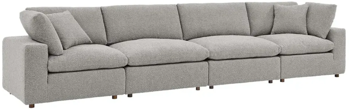 Commix Down Filled Overstuffed Boucle Fabric 4-Seater Sofa