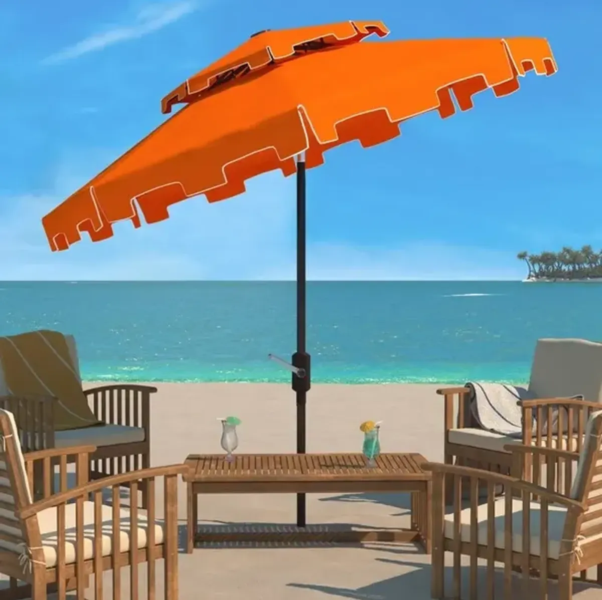 ZIMMERMAN 9FT DOUBLE TOP MARKET UMBRELLA