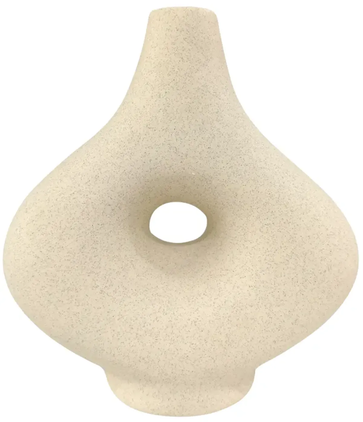 Cer, 7" Short Open Cut-out Nomad Vase, Ivory