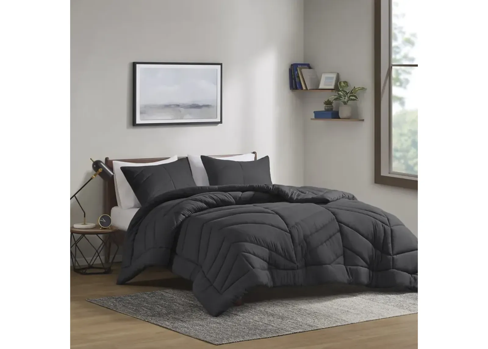 Quilted Chevron Comforter Set