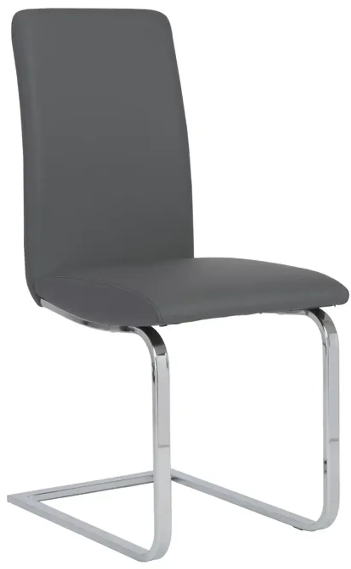 Cinzia Dining Chair in Gray with Chrome Legs - Set of 2