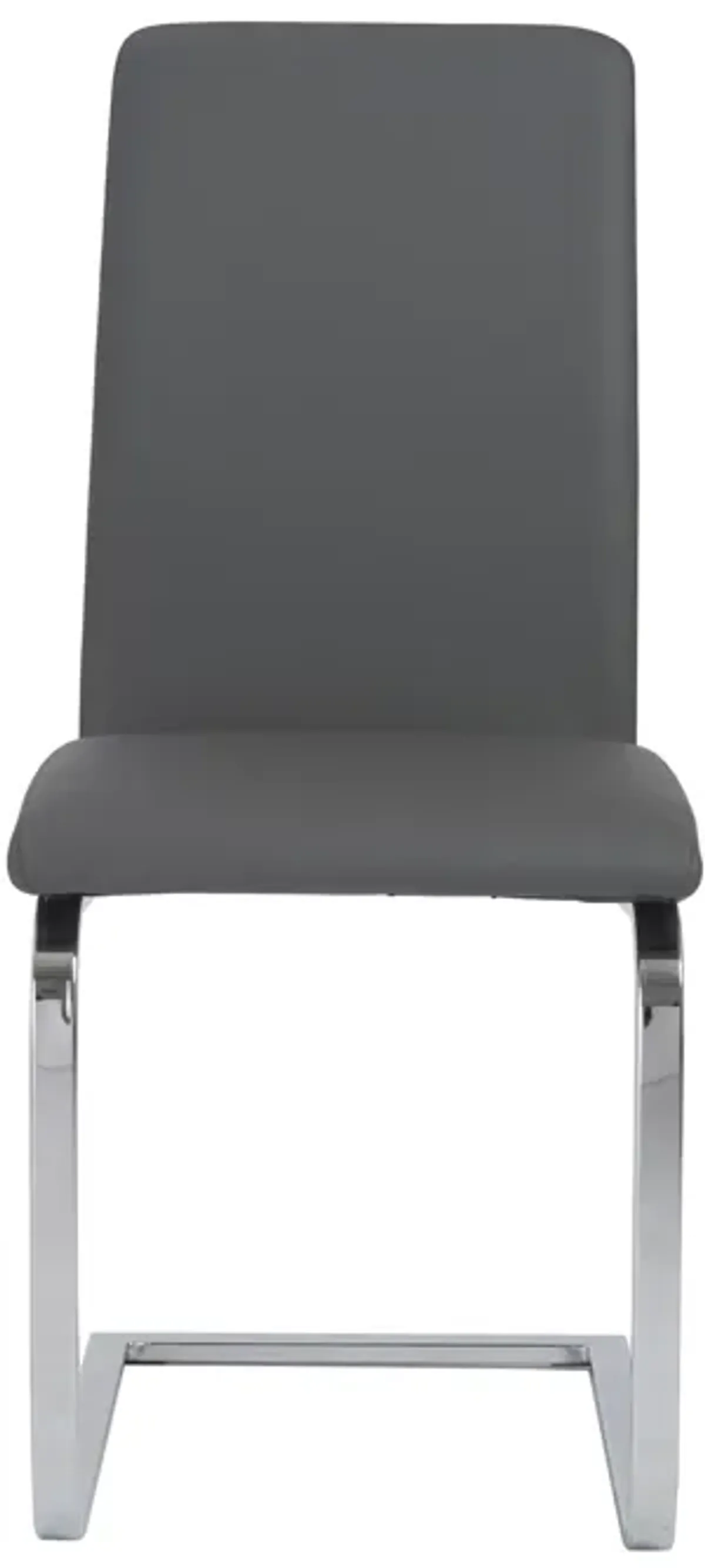 Cinzia Dining Chair in Gray with Chrome Legs - Set of 2