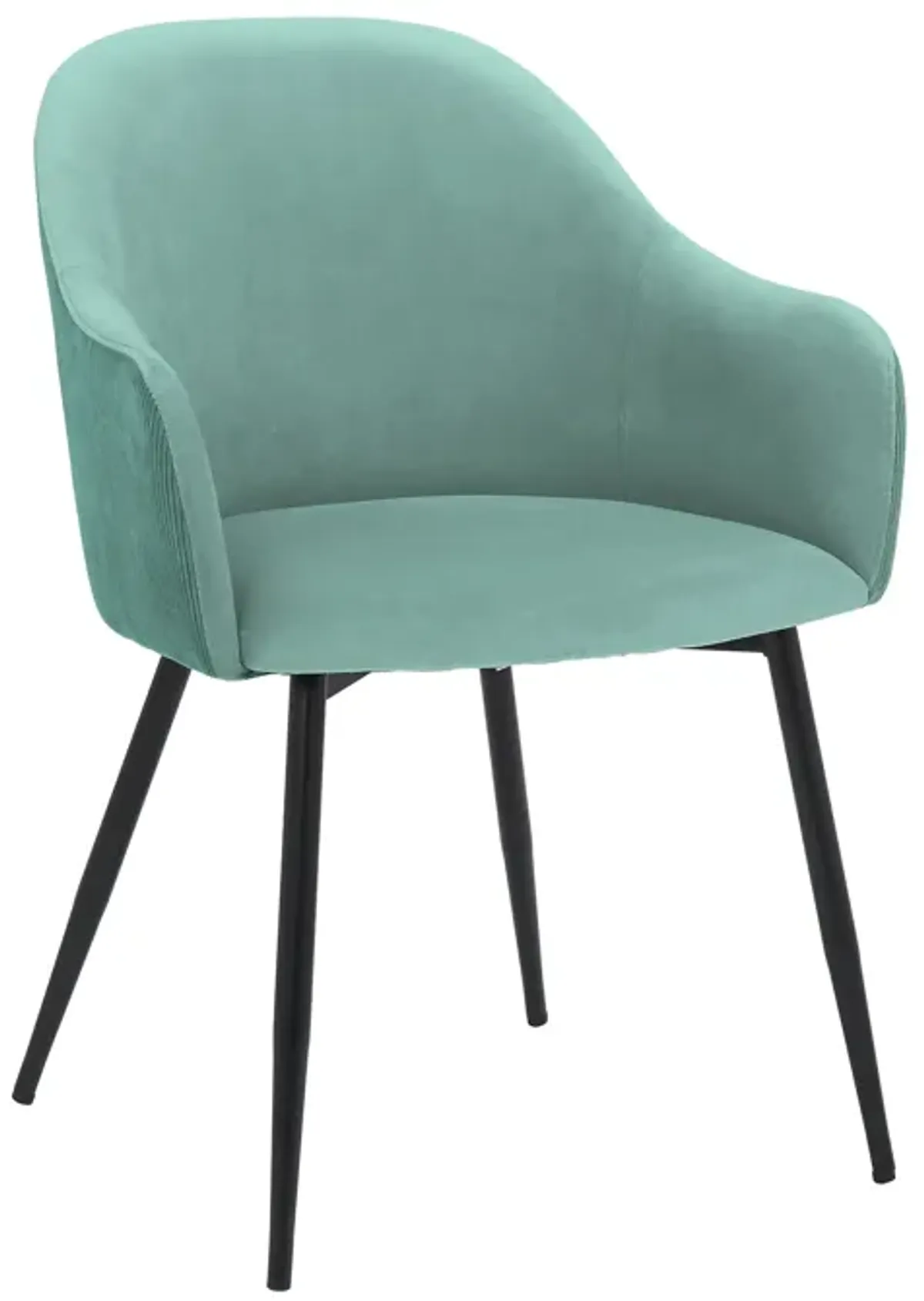 Pixie Two Tone Teal Fabric Dining Room Chair with Black Metal Legs