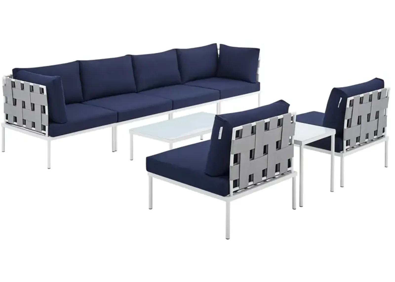 Harmony 8-Piece  Sunbrella® Outdoor Patio Aluminum Sectional Sofa Set