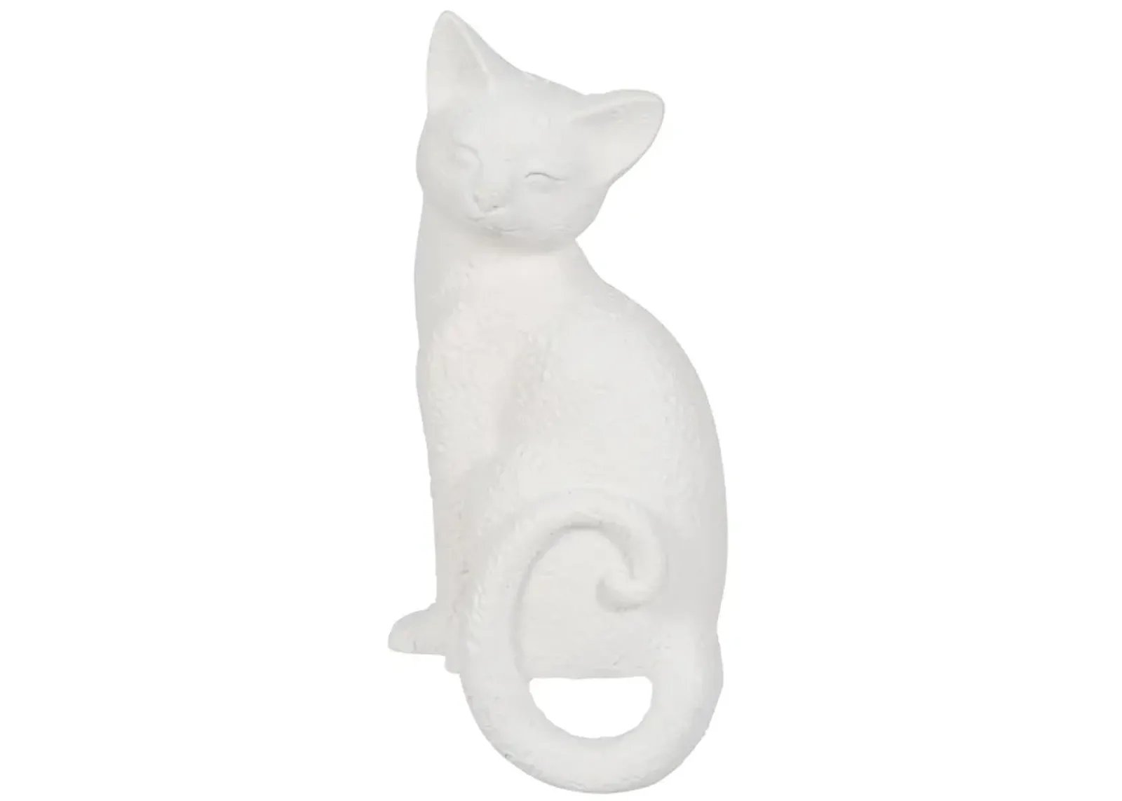 9" Kitty With Hanging Tail, White