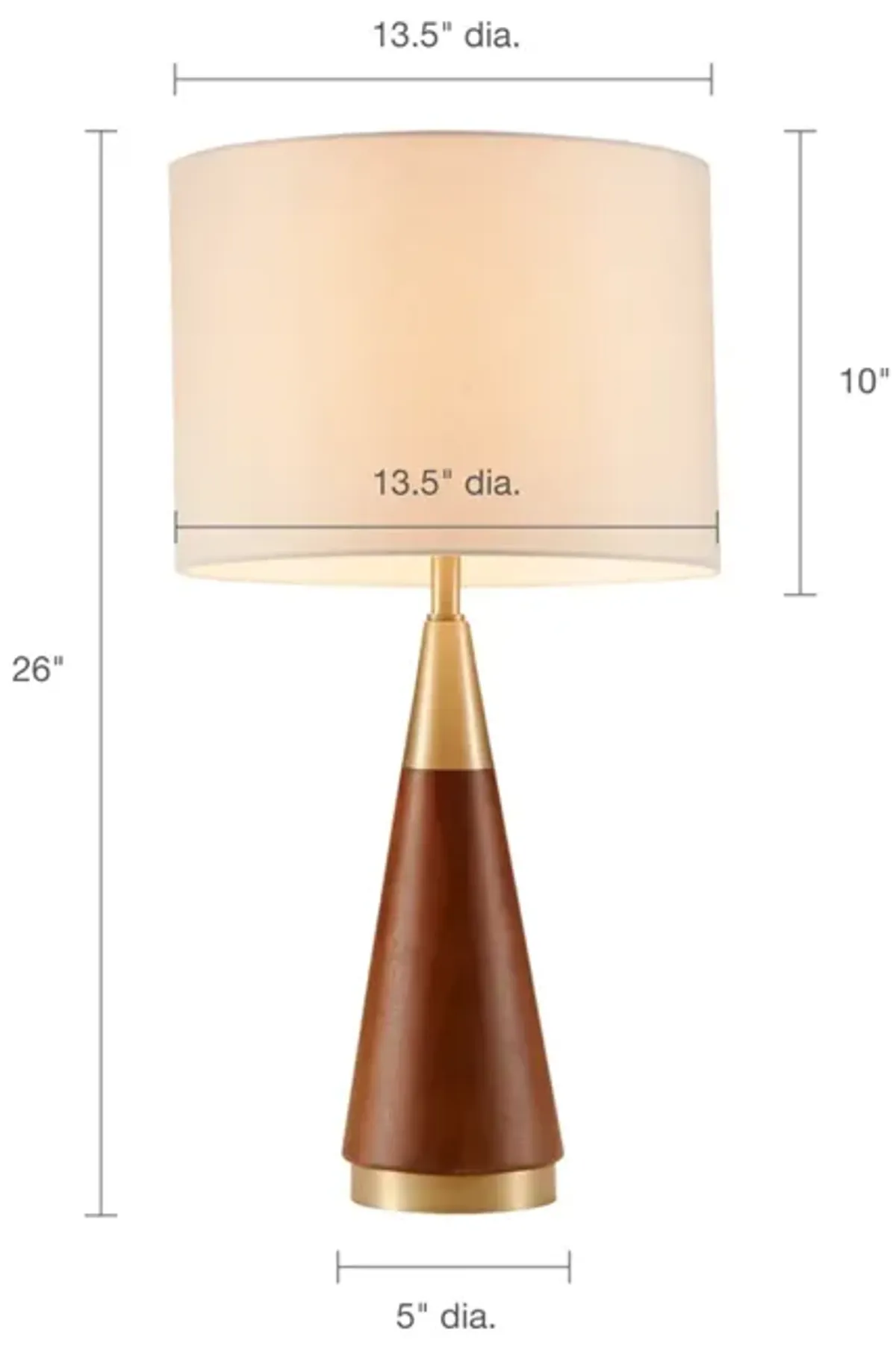 INK+IVY Chrislie Gold/Brown Triangular Table Lamp