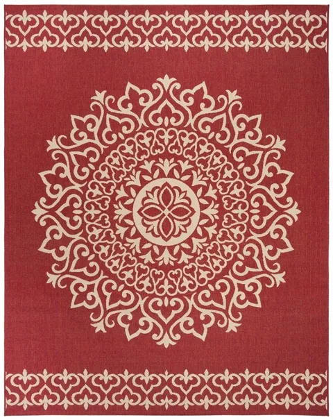 LINDEN 183 Collection LND183Q-9 Red / Creme 9' X 12'